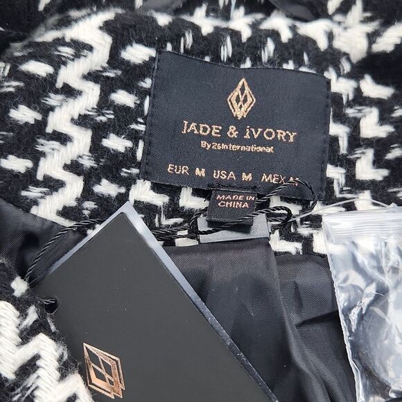 Jade & Ivory 26 International NWT Double Breasted Houndstooth Blazer Peacoat M - Picture 4 of 10